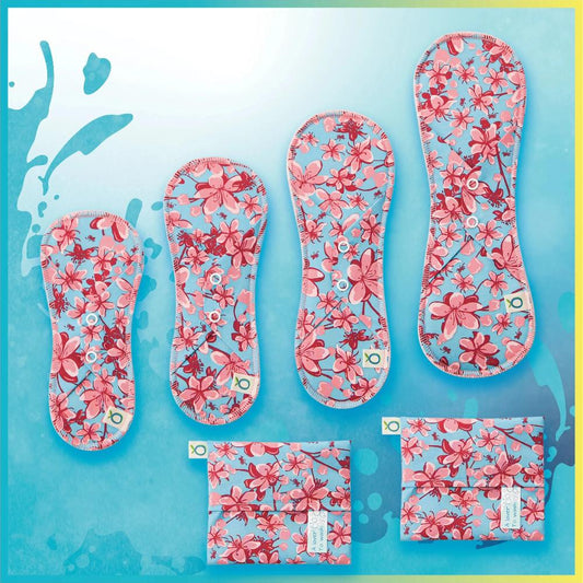 Kit Öko-Pads | Découverte - Serviettes & Protège-dessous | Motif Colibri - Öko Créations