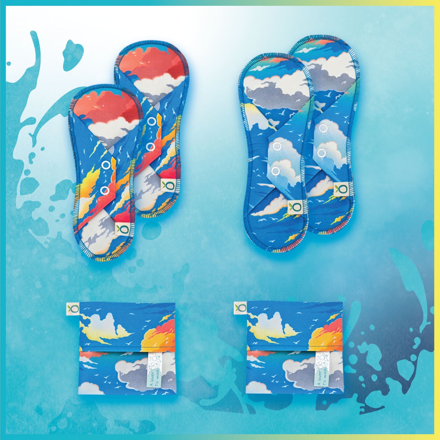 Kit Öko-Pads | Protection Légère - Protège-dessous | Motif Celeste - Öko Créations