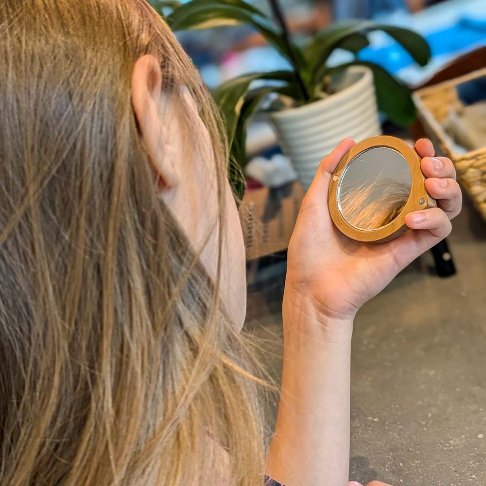 Wooden Portable Travel Miror