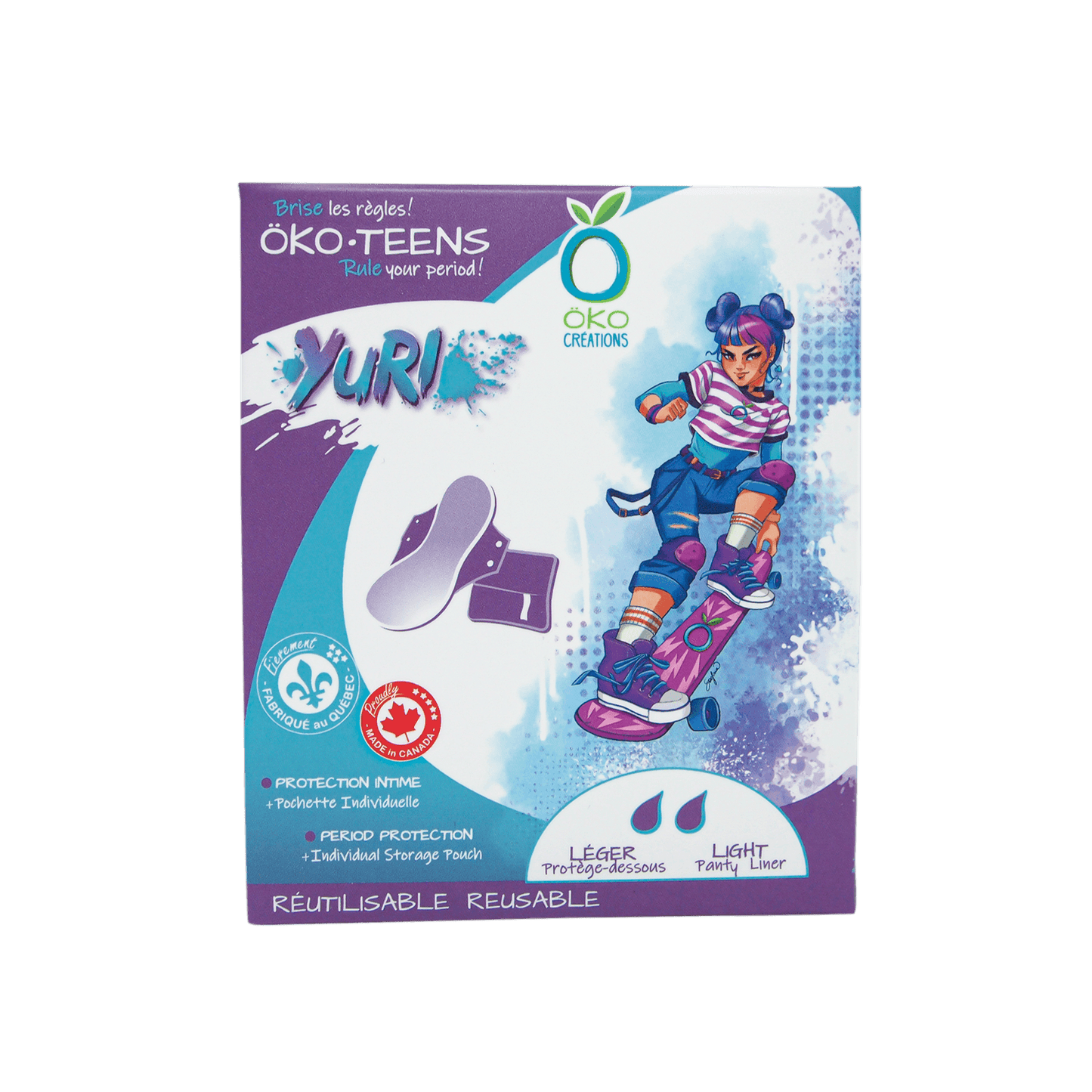 Öko-Teens | Protège-Dessous Lavable + Pochette - Öko Créations