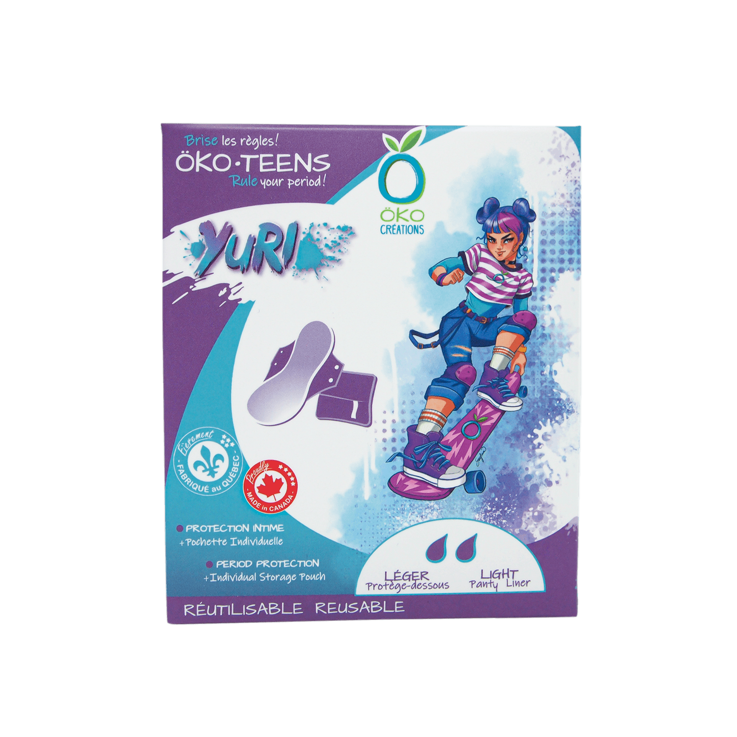 Öko-Teens | Protège-Dessous Lavable + Pochette - Öko Créations