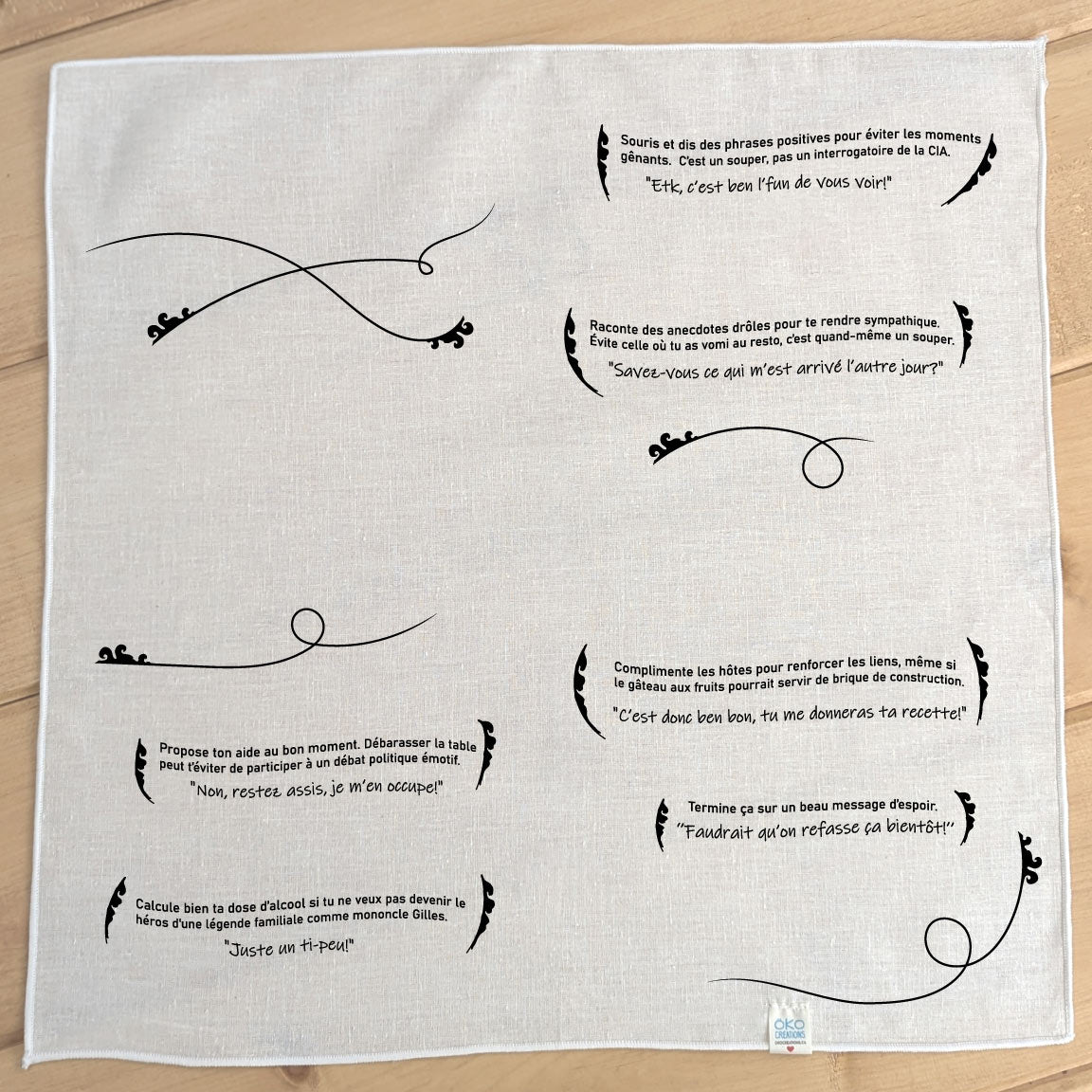 Serviettes de Table Humoristique "Le P’tit Guide de Survie"