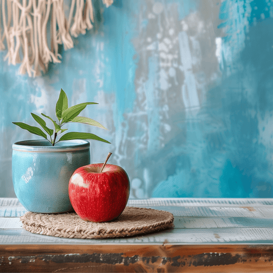 image d'une pomme sur un bureau